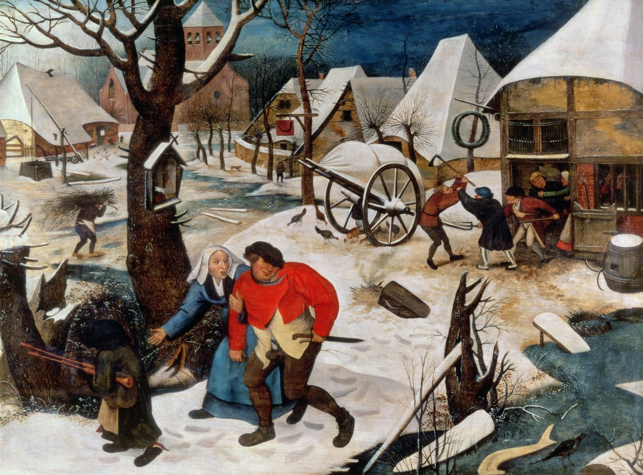 The Drunkard Being Led Home (panel) af Pieter Brueghel the Younger