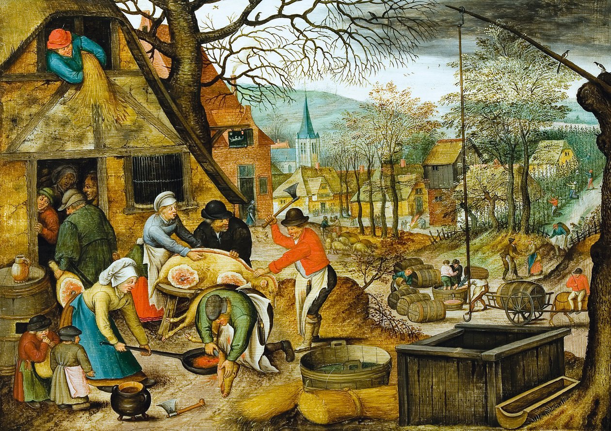 De fire årstider: efterår, anden halvdel af det 16. af Pieter Brueghel the Younger