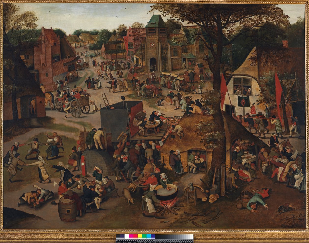 Landsbyfestival til ære for St. Hubert og St. Anthony, 1632 af Pieter Brueghel the Younger