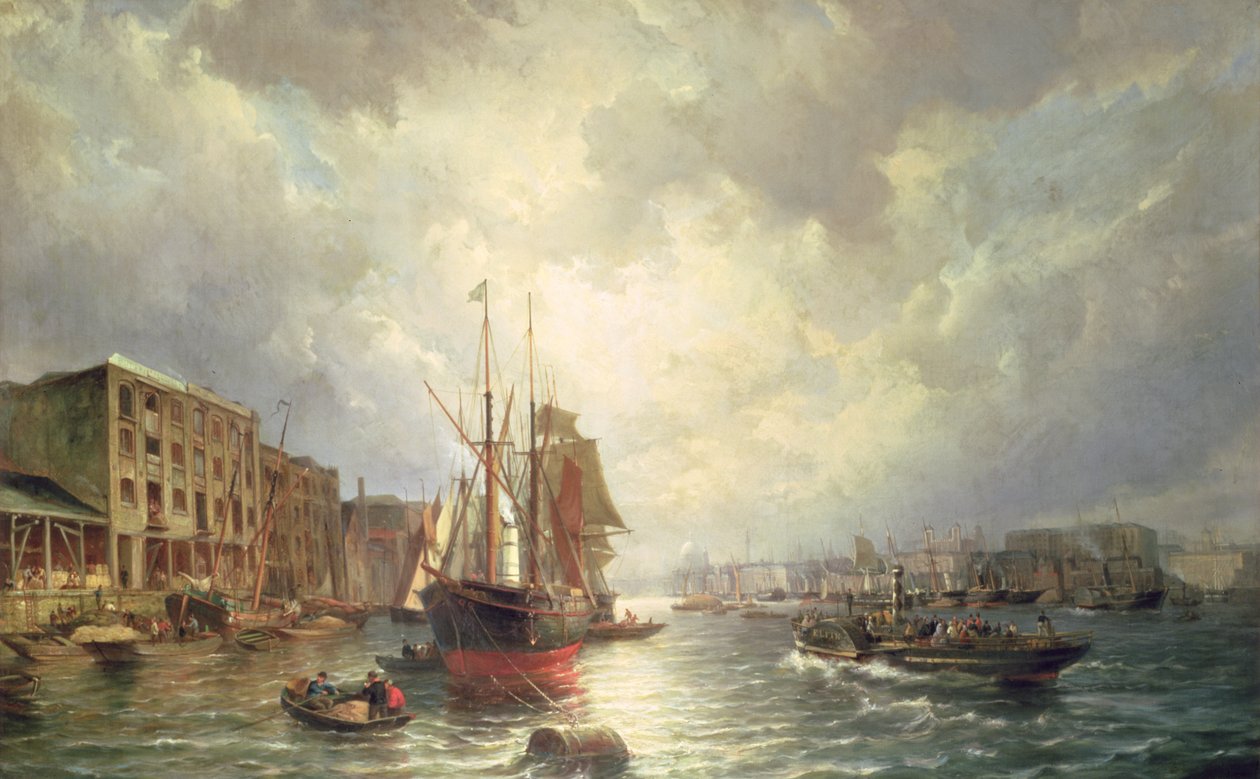 The Pool of London, 1861 af Pieter Christiaan Cornelis Dommelshuizen