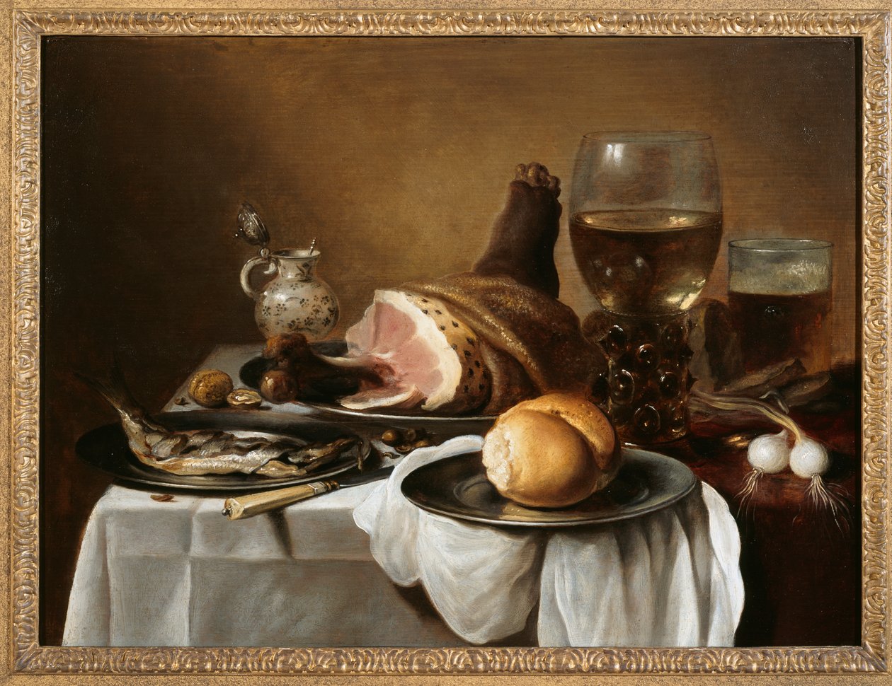 Morgenmadsstykke, ca. 1640 (olie på panel) af Pieter Claesz