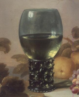 Stilleben af glaspokal (detalje af 52818) af Pieter Claesz