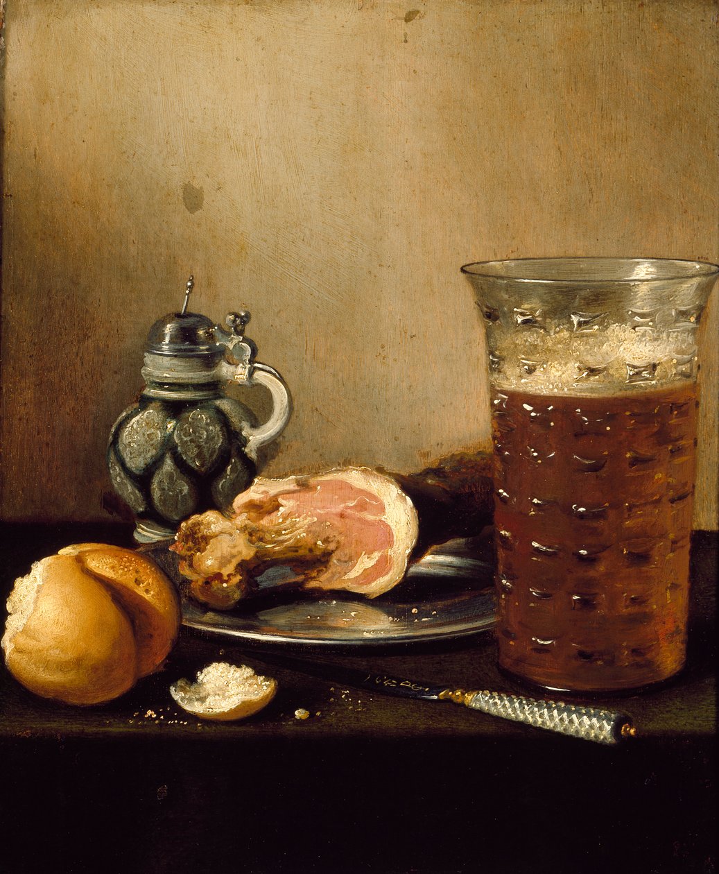 Stilleben med en skinke, 1642 af Pieter Claesz