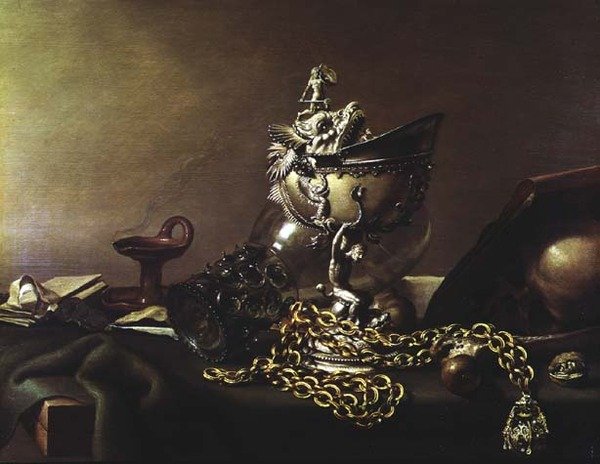 Stilleben med en Nautilus af Pieter Claesz