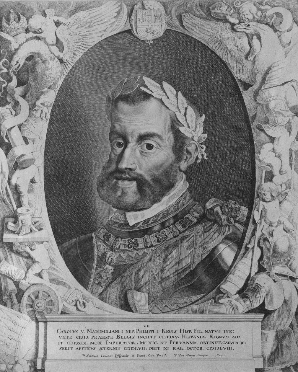 Charles V, hellig romersk kejser, graveret af Pieter van Sompel, 1644 af Pieter Claesz Soutman