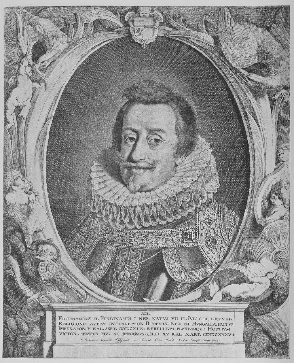 Ferdinand II, hellig romersk kejser, graveret af Pieter van Sompel, 1644 af Pieter Claesz Soutman