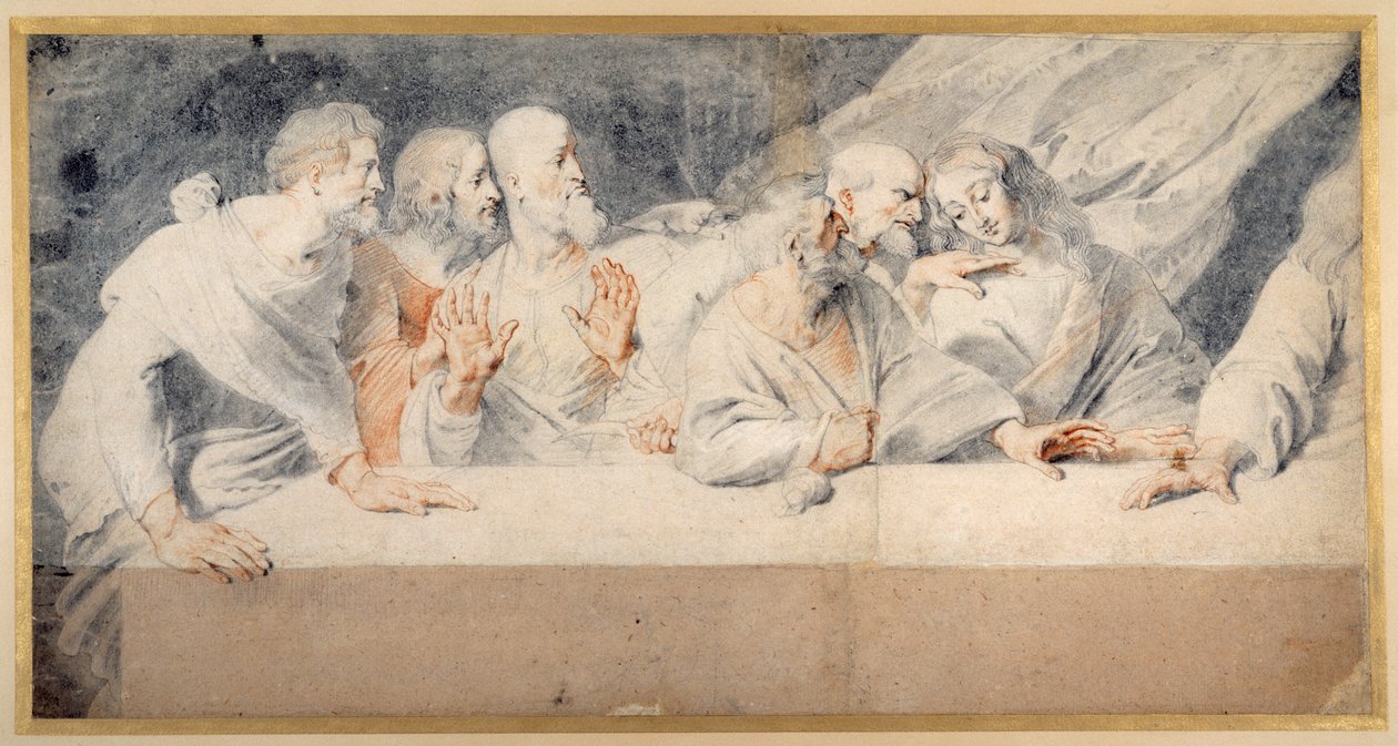 Leonardo da Vincis sidste nadver (rødt og sort kridt på papir) af Pieter Claesz Soutman