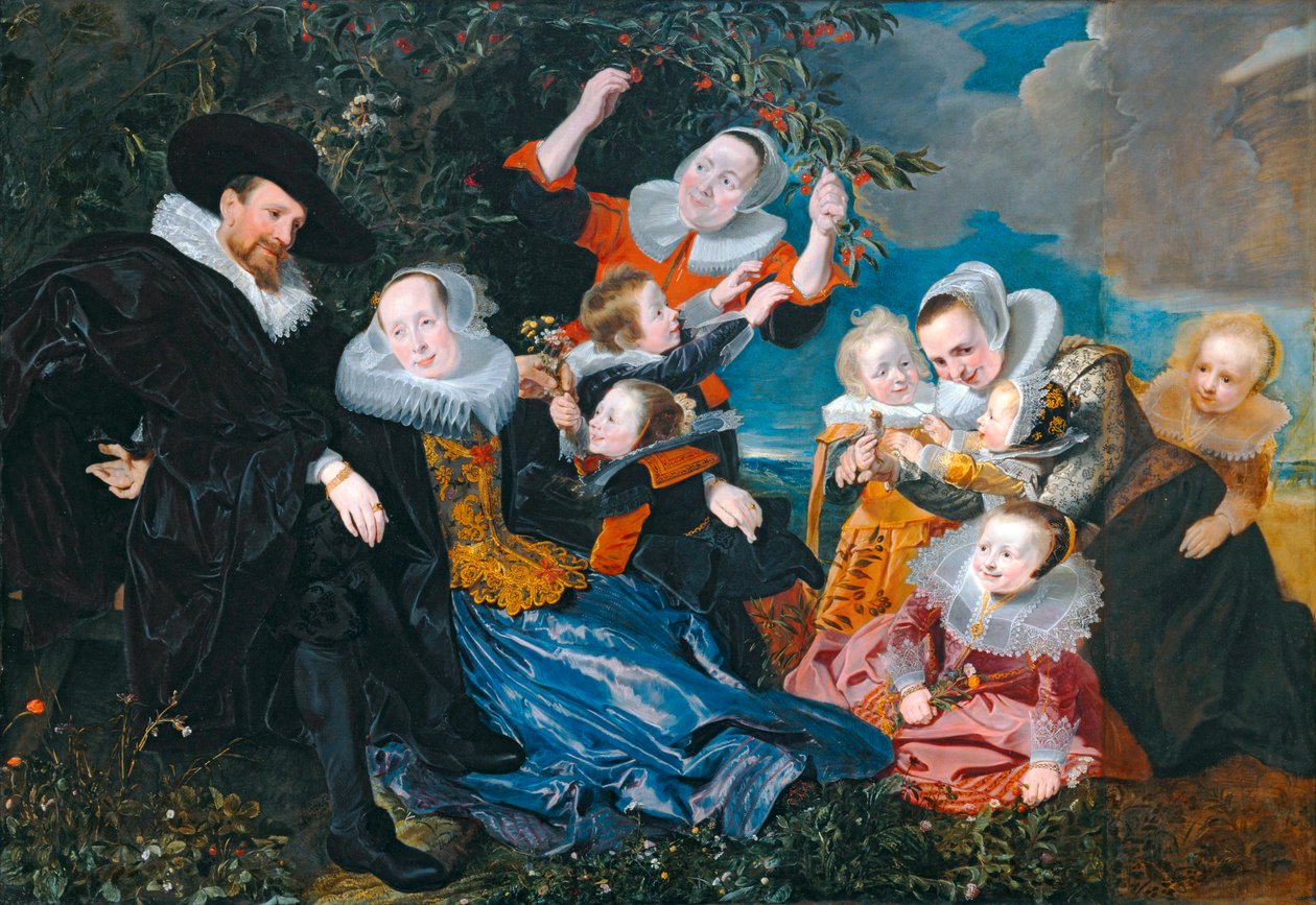 Paulus van Beresteyn og hans kone Catarina Both van der Eem med deres seks børn og to tjenestefolk ... af Pieter Claesz Soutman