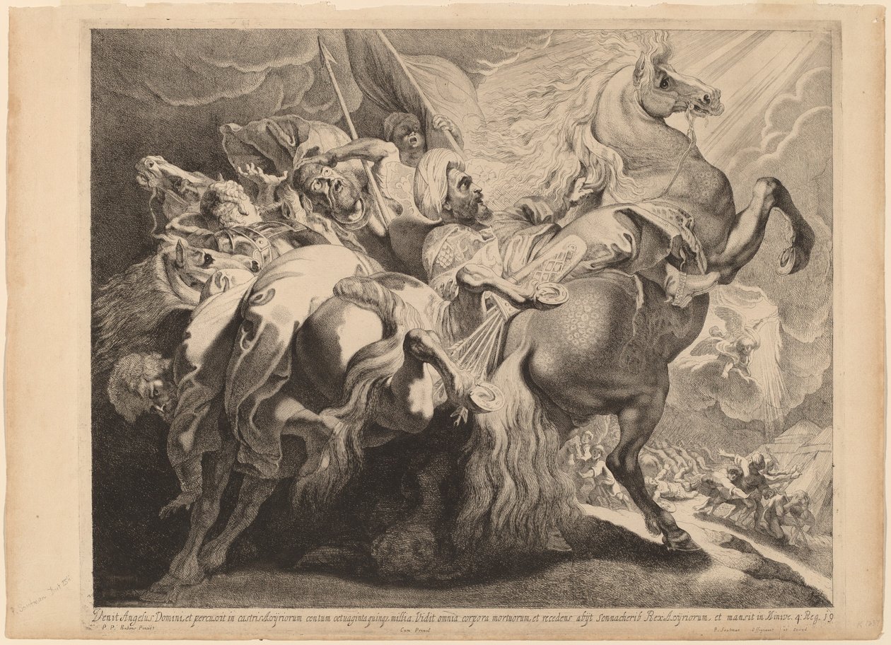 Sankeribs nederlag af Pieter Claesz Soutman after Sir Peter Paul Rubens