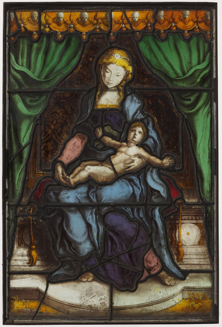 Vindue med Madonna med barn af Pieter Coecke van Aelst (I) (circle of)