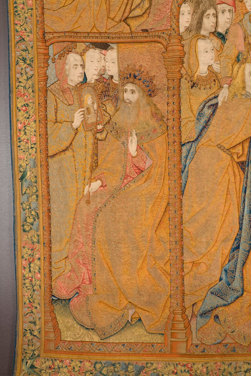 flamsk gobelin. Bebudelse. Detalje, ca. 1502-04 (guld, sølv, silke og uld) af Pieter Coecke van Aelst