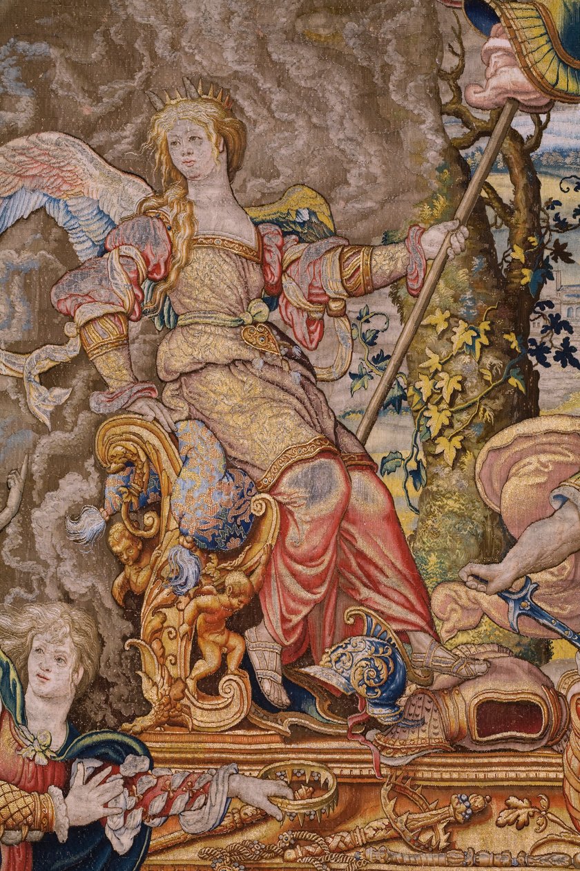 flamsk gobelin. Serie De syv hovedsynder: Forfængelighed (stolthed). Tegneren Pieter Coecke van Aelst. Atelier i Bruxelles. ca 1542-1544. af Pieter Coecke van Aelst