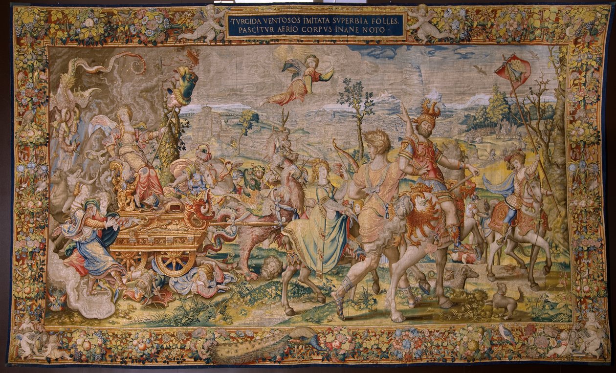 flamsk gobelin. Serie De syv hovedsynder: Forfængelighed (stolthed). Tegneren Pieter Coecke van Aelst. Atelier i Bruxelles. ca 1542-1544. af Pieter Coecke van Aelst