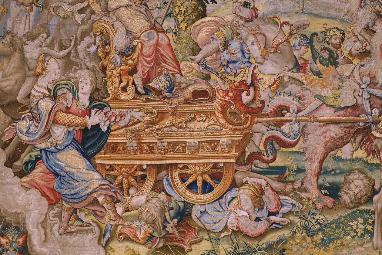 flamsk gobelin. Serie De syv hovedsynder: Forfængelighed (stolthed). Tegneren Pieter Coecke van Aelst. Atelier i Bruxelles. ca 1542-1544. af Pieter Coecke van Aelst