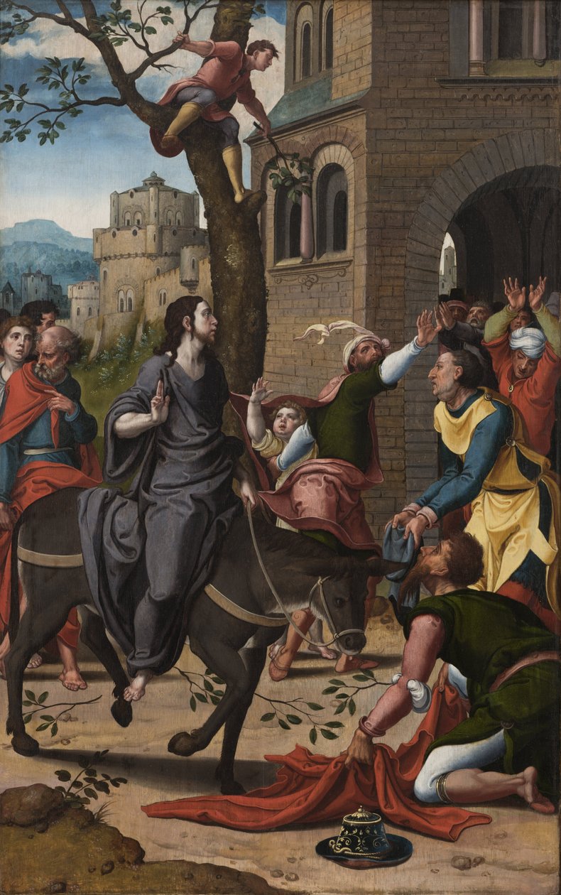 Indgang til Jerusalem af Pieter Coecke van Aelst or workshop