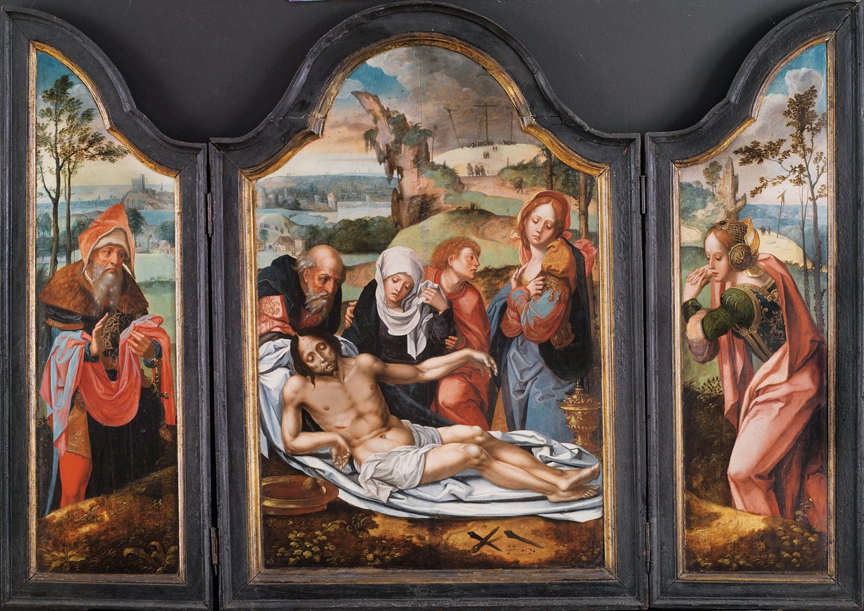 Klagesang over den døde Kristus, begyndelsen af det 16. århundrede. af Pieter Coecke van Aelst