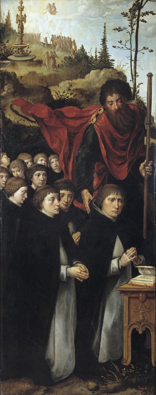 Apostlen Sankt Jakob den Store med prædikanter Højre panel af Triptykonen The Last Judgment af Pieter Coecke van Aelst