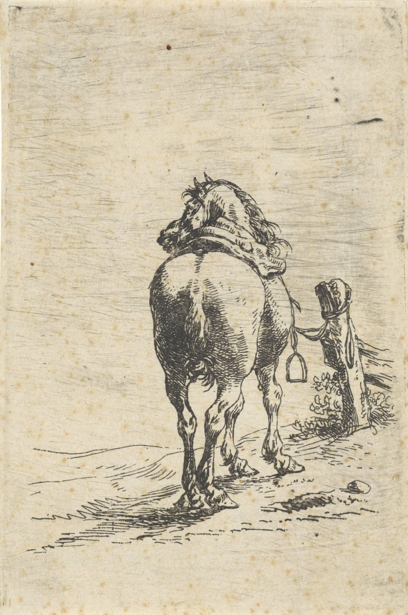 Sadlet hest på en stang af Pieter Cornelisz. Verbeeck