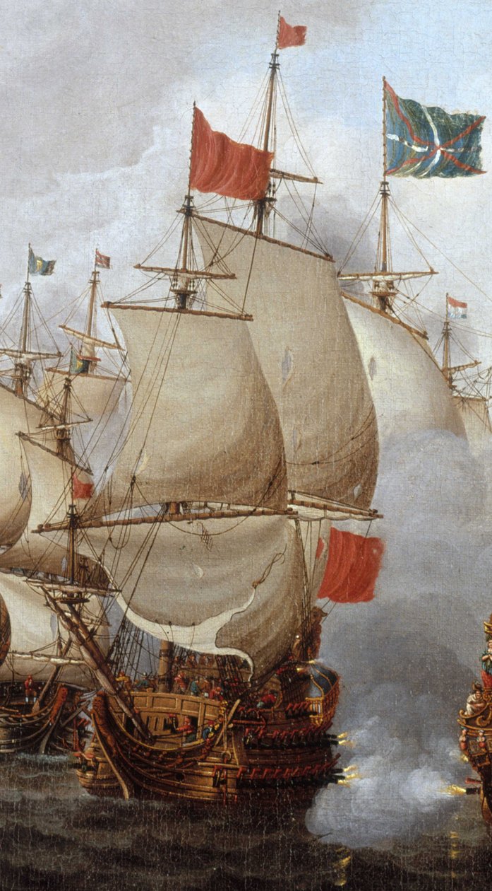 HMS Royal Oak (1664) - Firedageskampen, 1.-4. juni 1666 RMG BHC0285 (beskåret) af Pieter Cornelisz van Soest