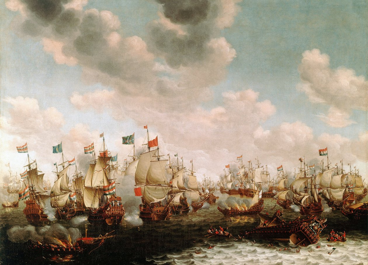 Slaget om de fire dage af Pieter Cornelisz van Soest