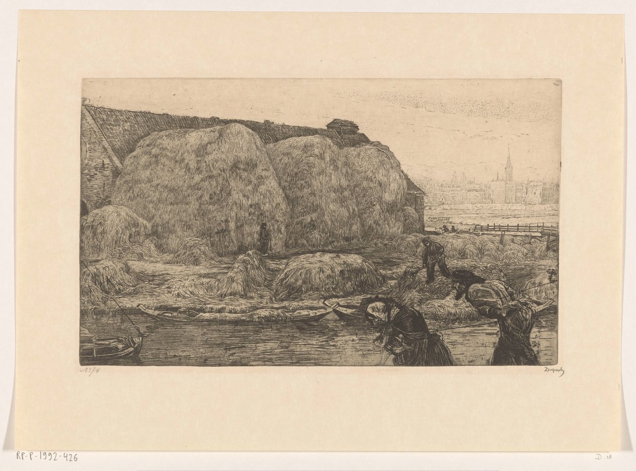 Gård med høskår på Jaagpad i Amsterdam af Pieter Dupont (signed by artist)