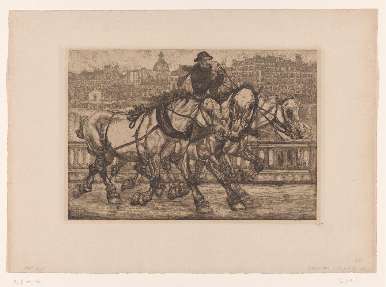 Heste på Pont Sully i Paris L