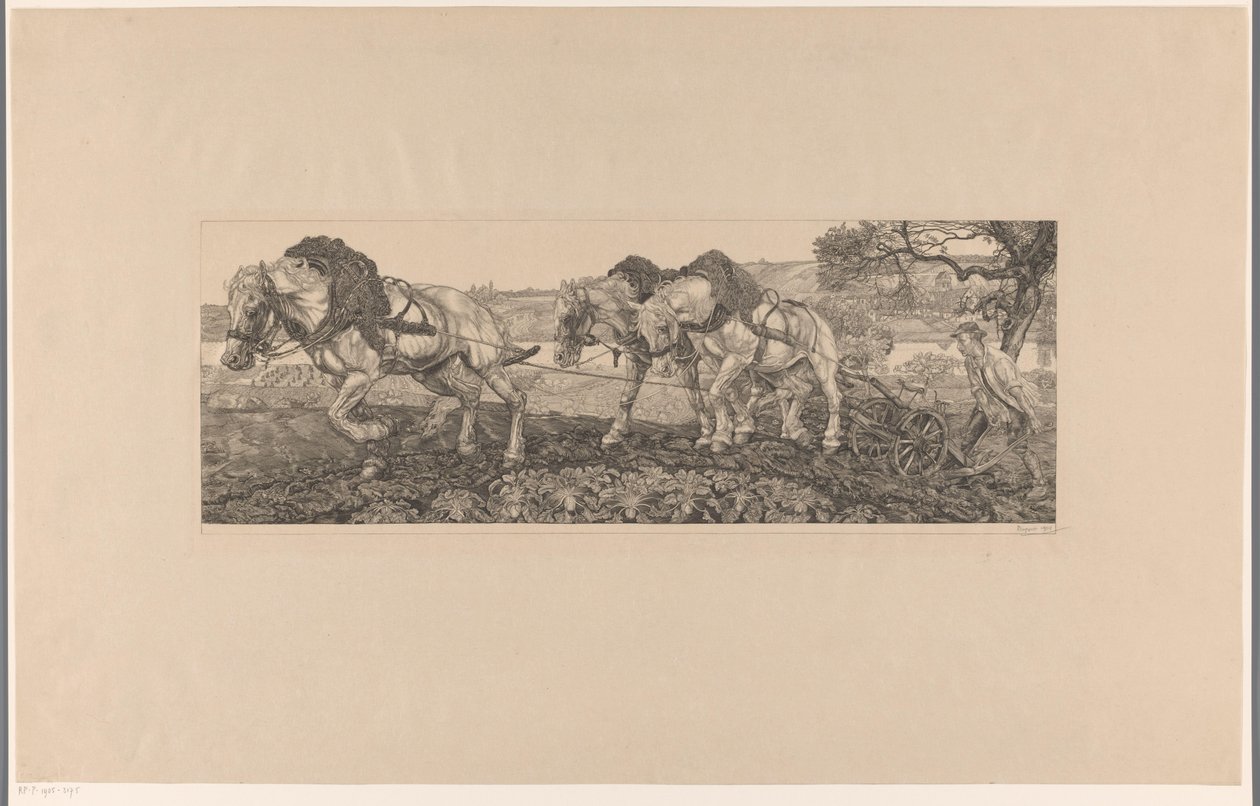 Pløjeheste (original titel) af Pieter Dupont (signed by artist)