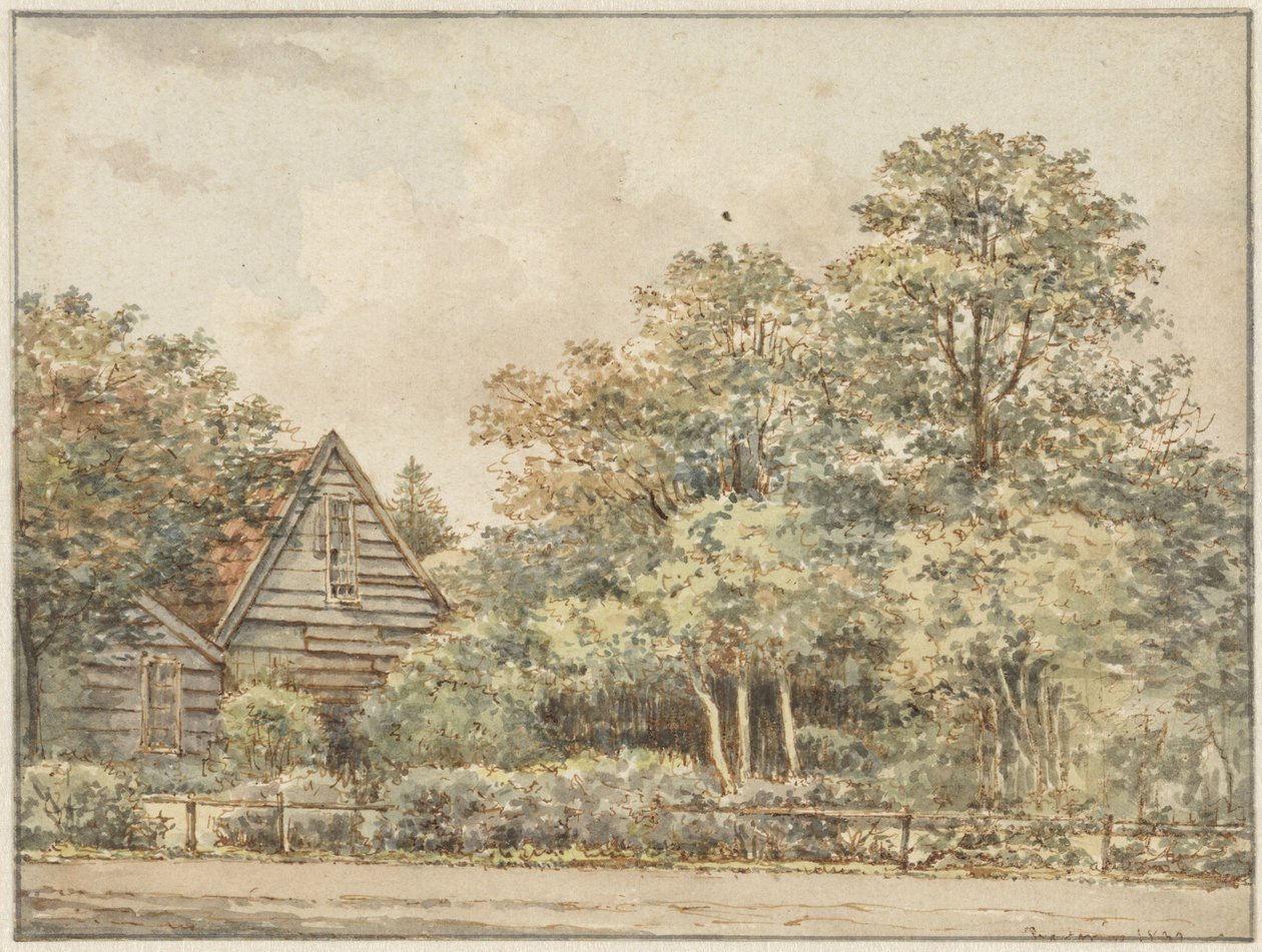 Hus i et skovområde af Pieter Ernst Hendrik Praetorius