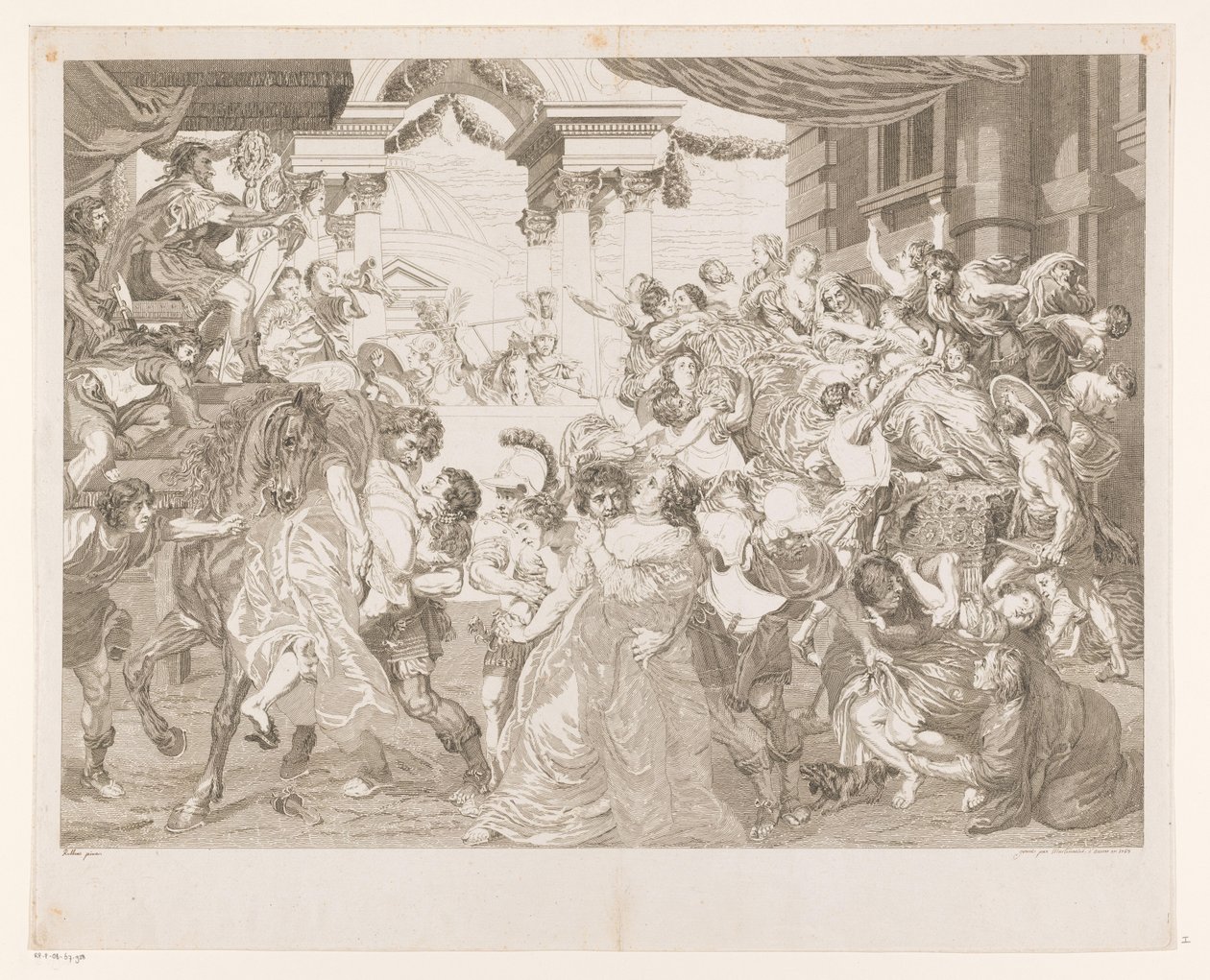 Sabine Virgin Robbery af Pieter Franciscus Martenasie