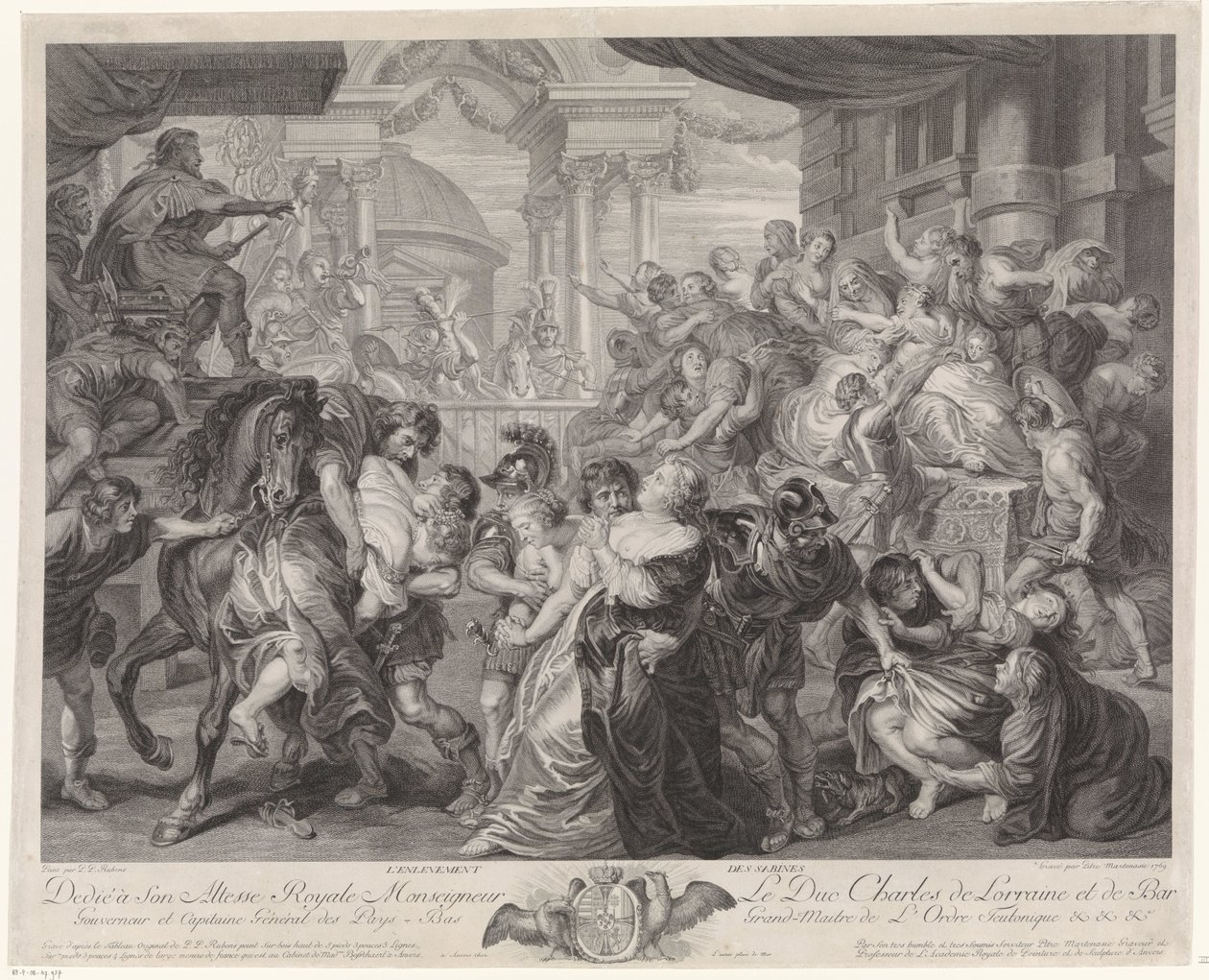 Sabine Virgin Robbery af Pieter Franciscus Martenasie