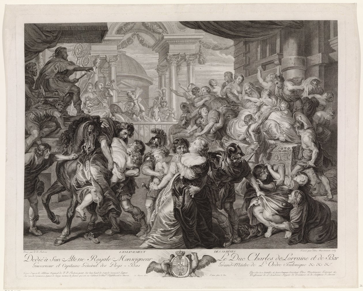 Sabine Virgin Robbery af Pieter Franciscus Martenasie