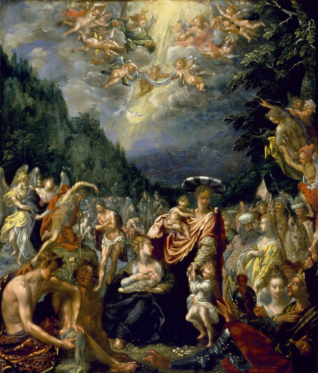 The Baptism of Christ, ca. 1590 (olie på kobber) af Pieter Fransz. Isaacsz.
