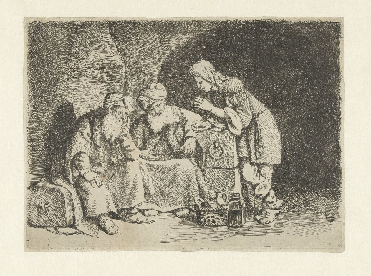 Joseph forklarer bagerens og munskrens drømme af Pieter Fransz de Grebber