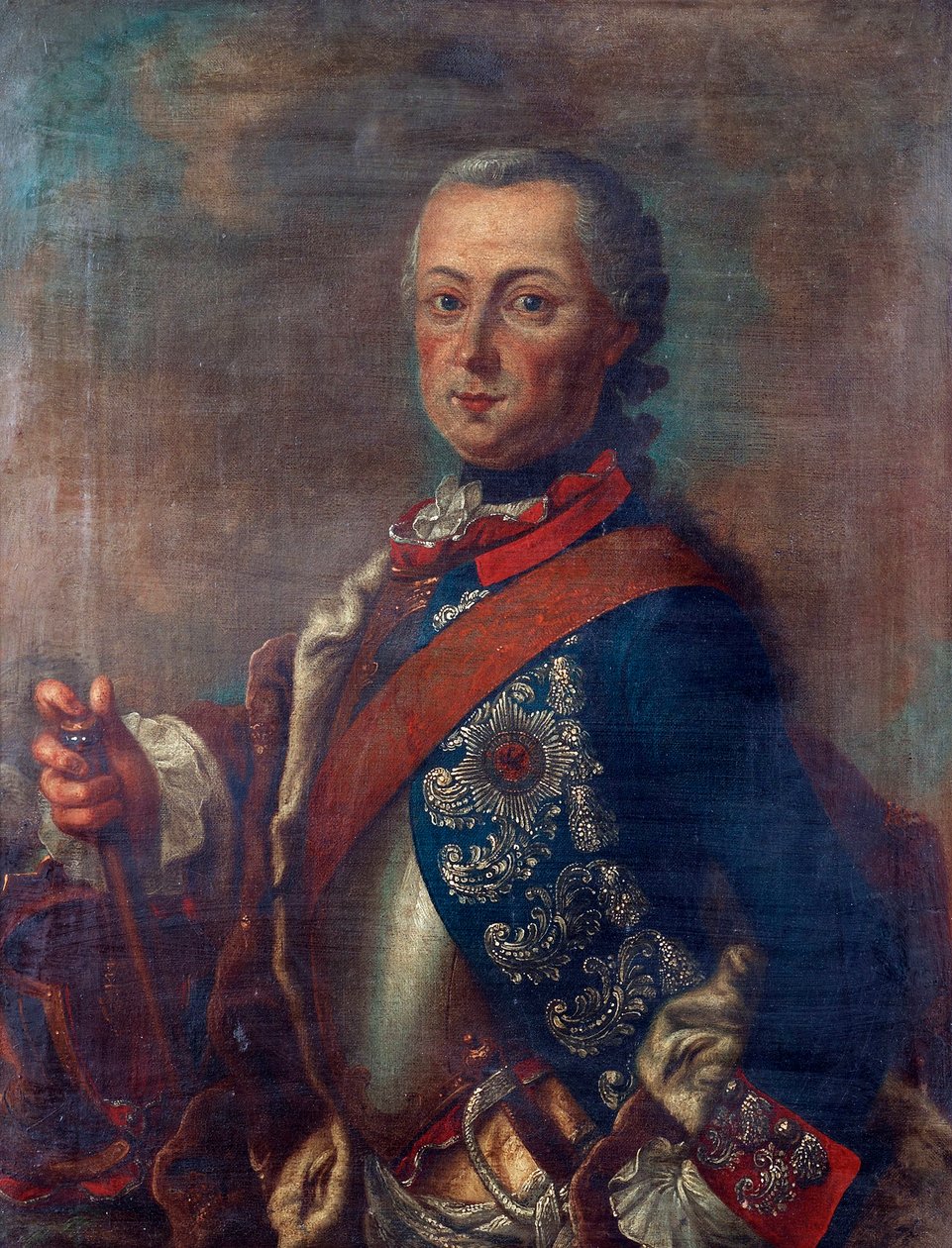 Frederik II af Preussen, kendt som Frederik den Store - Portræt af Frederik II af Preussen (1712-1786) af Pieter Frederik De la Croix (1709-1782), - Olie på lærred, 51x39 - Privat samling af Pieter Frederik de la Croix