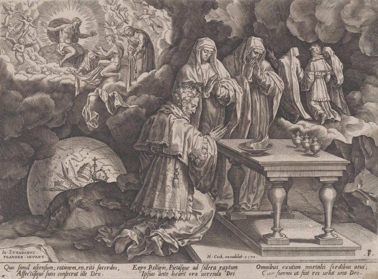 Alderdom og død, fra Menneskelivets gang, 1570. af Pieter Furnius