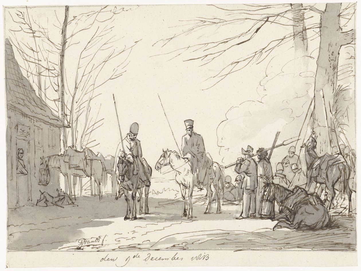 Kosakkernes bivuak, 9. december 1813 af Pieter Gerardus van Os (signed by artist)