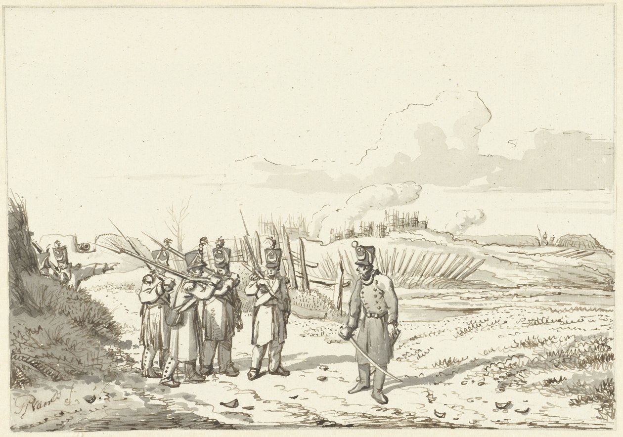 En omrejsende patrulje, 1813-1814 af Pieter Gerardus van Os (signed by artist)