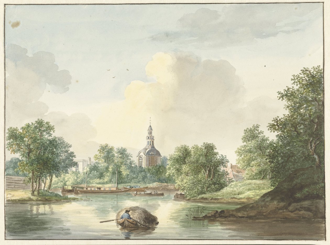 Hogewoerdse Poort i Leiden set fra Singel af Pieter Gerardus van Os
