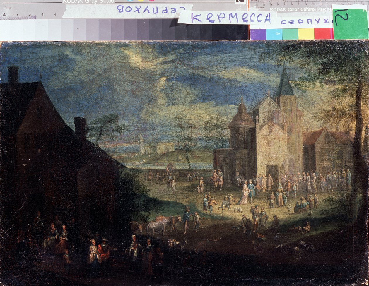 ""Kermesse på stedet for en landsby"" (Kermis) Bylandskab i Flandern. Maleri af Peter Gysels (1621-1690) Serpukhov, Statens Museum for Historie og Kunst Rusland af Peeter Gijsels