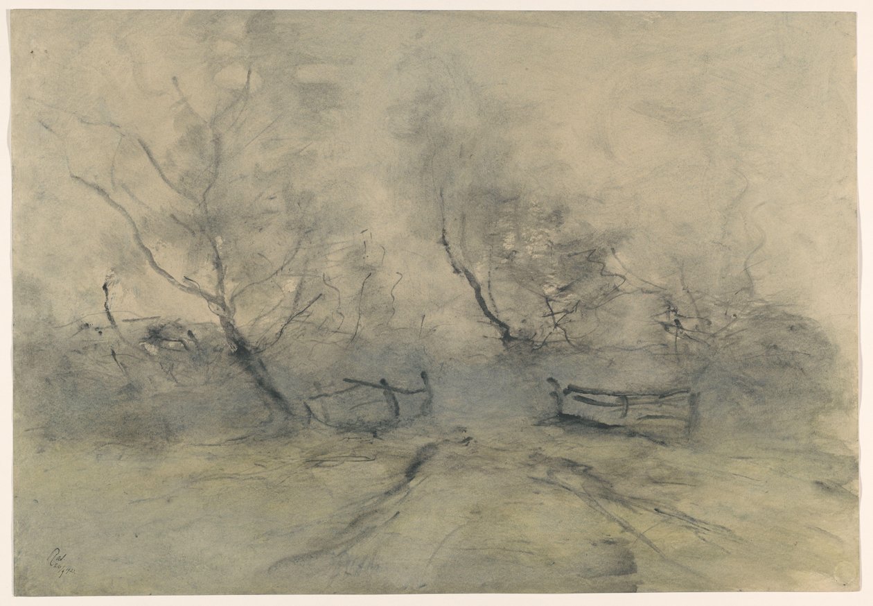 Skovbryn med hegn af Pieter H.J.J. Ras (signed by artist)