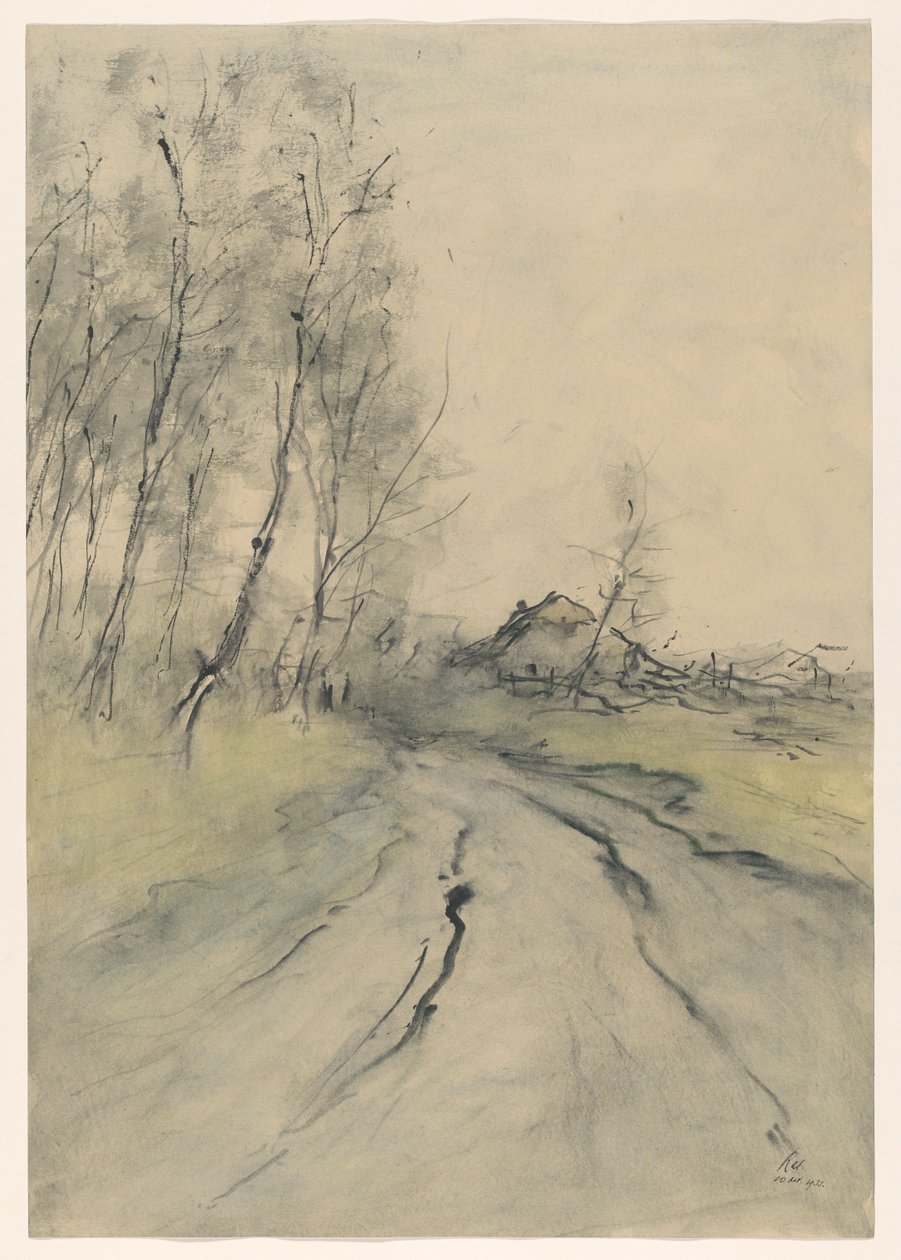 landvej af Pieter H.J.J. Ras (signed by artist)