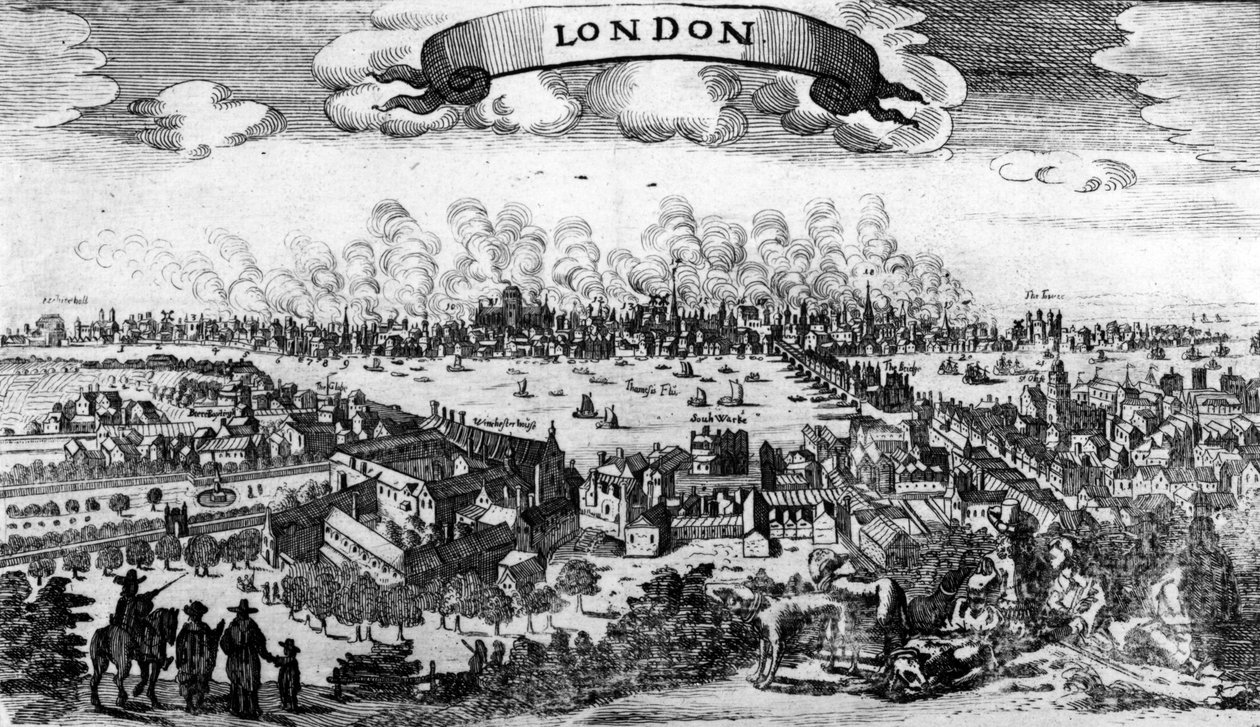 Broadside of the Great Fire of London, 1666 af Pieter Hendricksz Schut