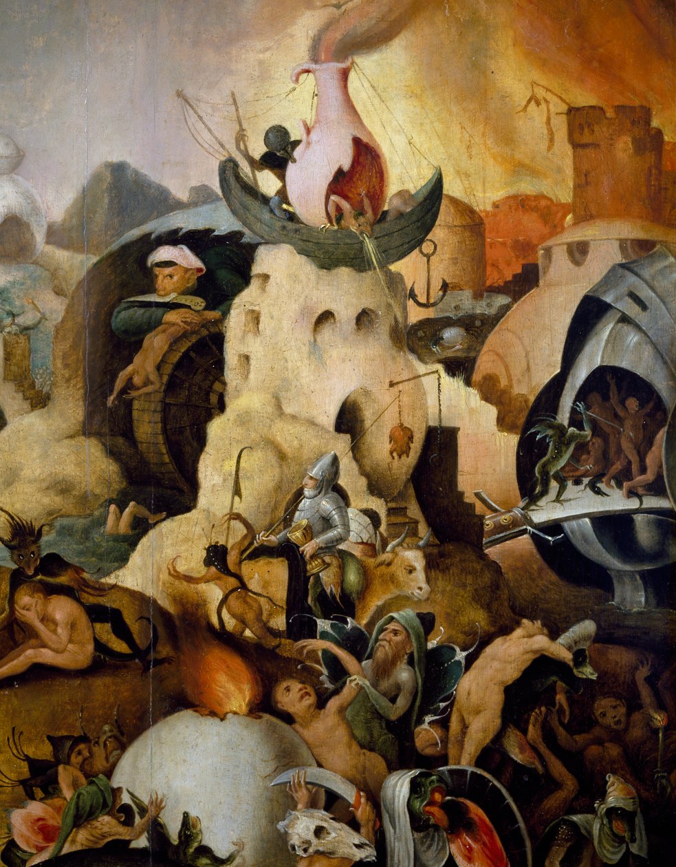 Last Judgment, ca 1554, maleri af Pieter Huys (ca 1520-ca 1584), olie på panel af Pieter Huys