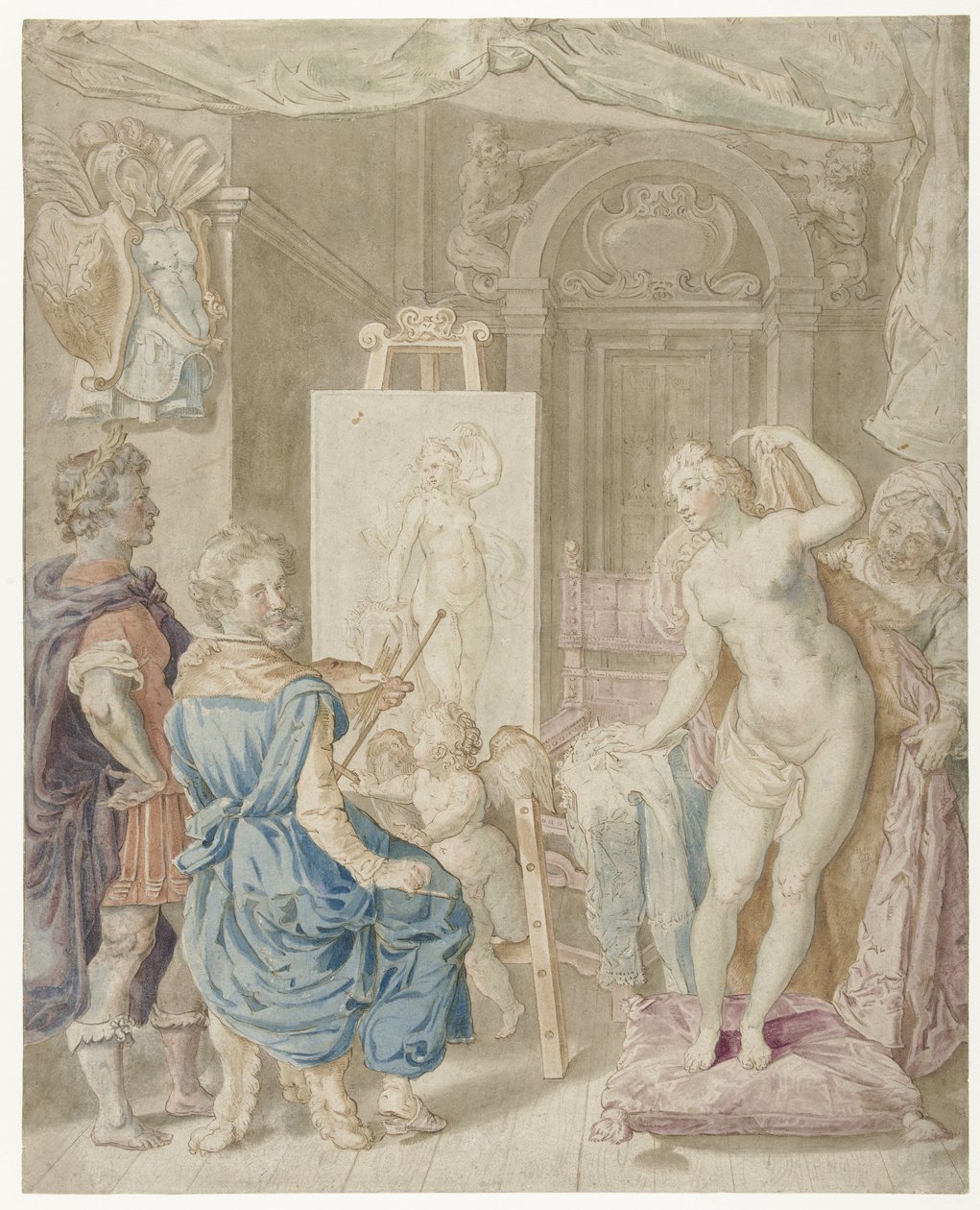 Apelles vil male Campaspe af Pieter Isaacsz.