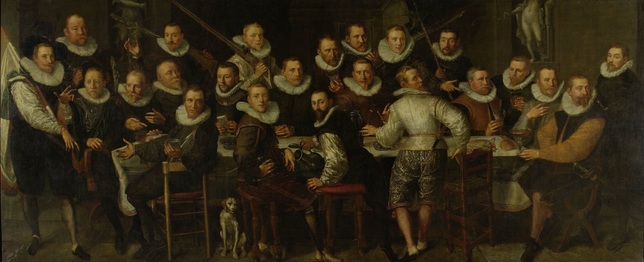 Kompagniet af kaptajn Gillis Jansz Valckenier og løjtnant Pieter Jacobsz Bas, Amsterdam, 1599 af Pieter Isaacsz.
