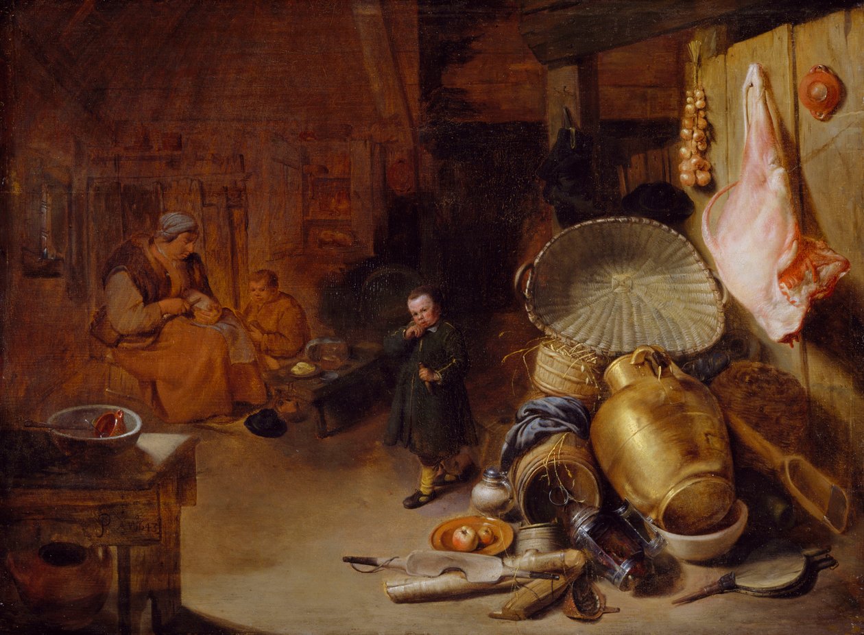 Interiør med figurer, 1643 af Pieter Jacobsz Duyfhuysen
