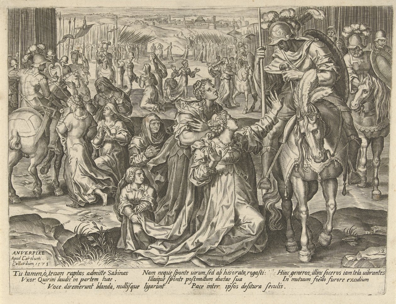Forsoning mellem sabinerne og romerne Skildringer fra romersk historie (serietitel) af Pieter Jalhea Furnius
