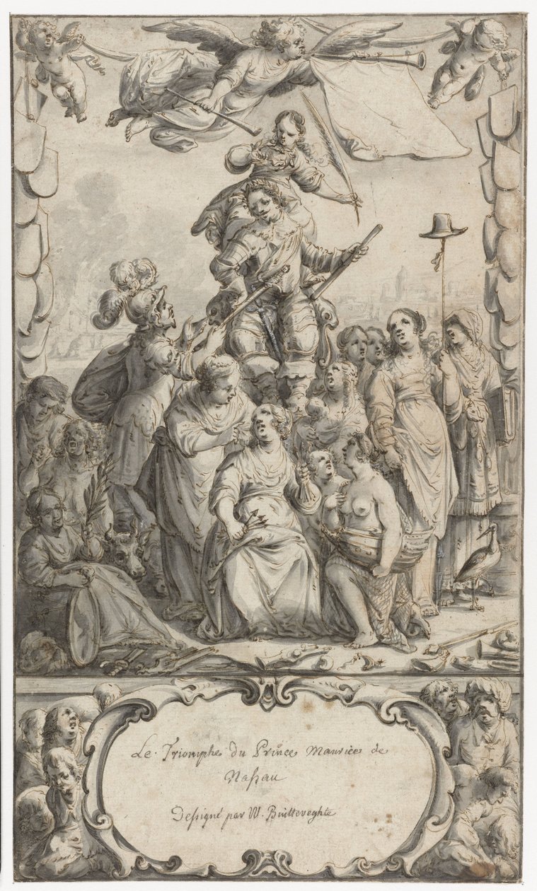 Frontispice Design for Frederick Hendrick van Nassauw af Pieter Jansz