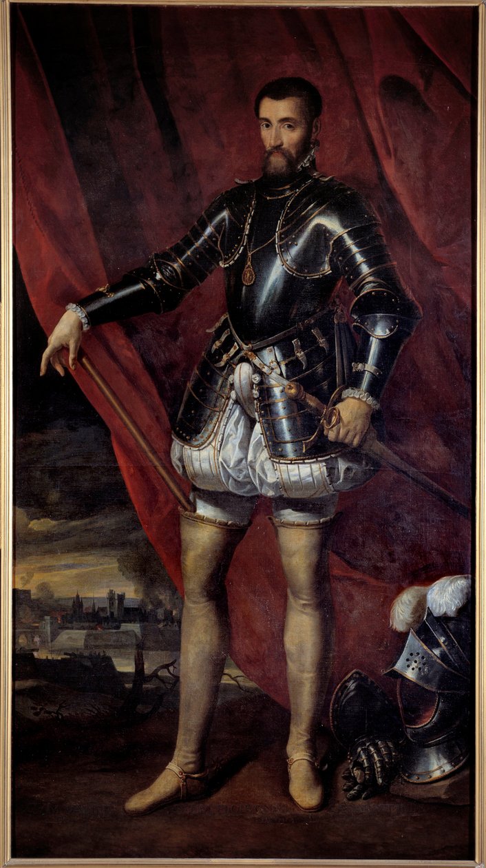Portræt i fuld længde af Francois de Lorraine, hertug af Guise (1519-1563) Maleri af Pieter Pourbus (1523-1584) (ec.flam.) 1600-tallets Nancy, Musee des Beaux Arts af Pieter Jansz. Pourbus