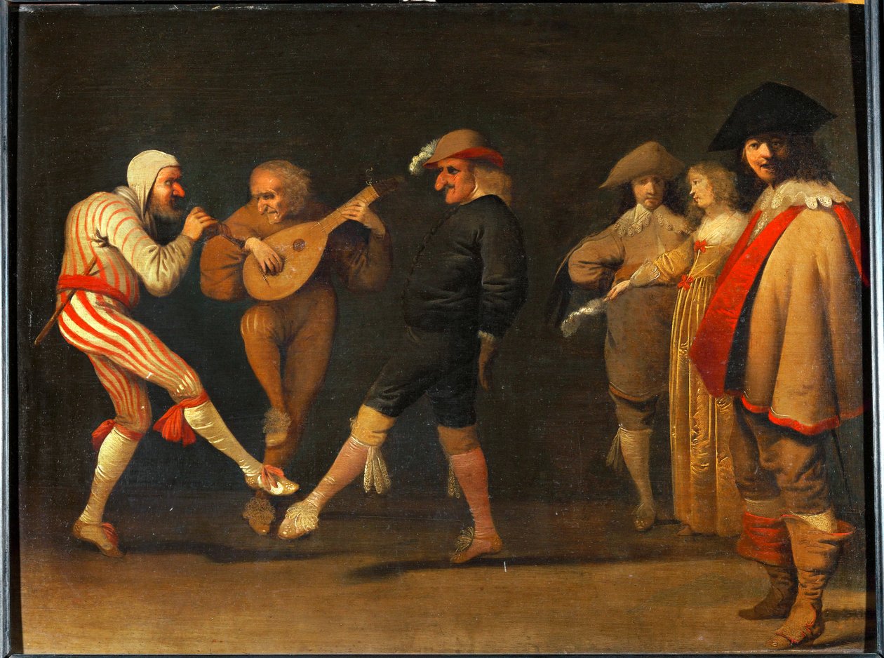 Dansende komikere af Pieter Jansz. Quast